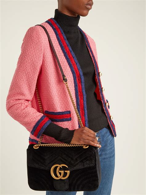 gucci marmont velvet crossbody|authentic gucci marmont crossbody bag.